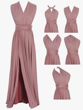 Convertible Multiway Bridesmaid Dress in Light Polignac Pink
